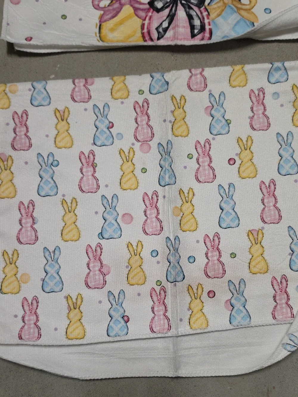 Nwr 4 Easter Bunny Kitchen Towels - White Pastel Holiday Set